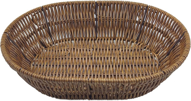 AMBOJIE Wicker Bread Basket,Handwoven Storage Basket for Fruit Basket Vegetables Cosmetics in Home Restaurant & Bakery (Oval 1Pack) - Image 1